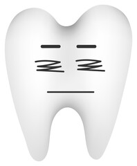 
Sticker funny tooth with kawaii emotions. Flat illustration of a tooth with emotions isolated without background.