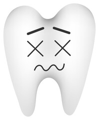 
Sticker funny tooth with kawaii emotions. Flat illustration of a tooth with emotions isolated without background.