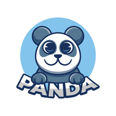 Mascot logo cute panda vector illustration.