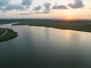 Canoeing in the Mert Lake Drone Photo, İgneada Kırklareli, Turkey