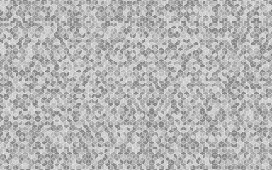 Abstract background mosaic hexagonal pattern with random gray color good for print, interior design, cover, fabric