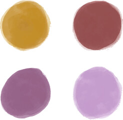 Colorful watercolor brush stroke round splashes
