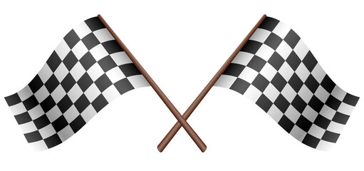 Two Crossed Checkered Race Flags