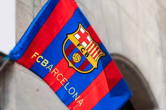 Flag of the Football Club Barcelona or FCB 
