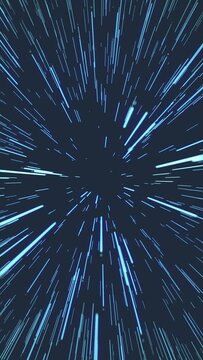 Space Stars Travel Vertical. Travel in space with the speed of light. Motion graphics 2160x3840 resolution, vertical.