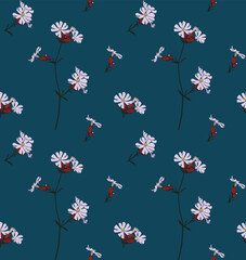 Seamless colored natural pattern consisting of flowers
