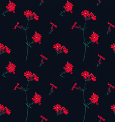 Seamless colored natural pattern consisting of flowers

