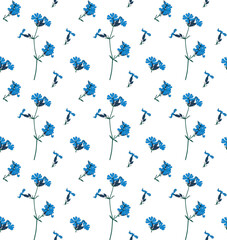 Seamless colored natural pattern consisting of flowers
