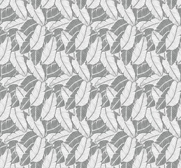 Seamless colored natural pattern of leaves or feathers
