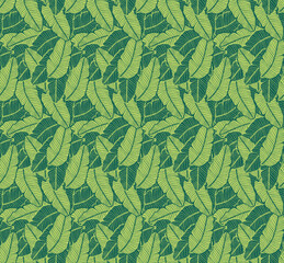 Seamless colored natural pattern of leaves or feathers
