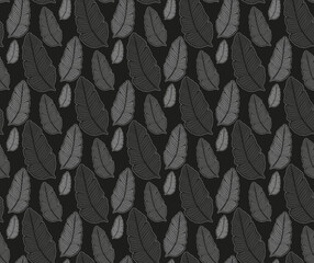 Seamless colored natural pattern of leaves or feathers
