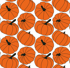 Seamless colorful pattern with halloween pumpkins
