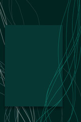 dark emerald green background with lines and free space for text