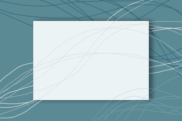 blank paper mockup on modern blue background with lines