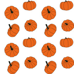 Seamless colorful pattern with halloween pumpkins
