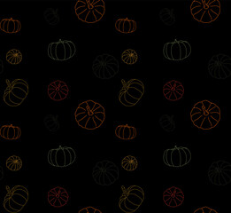 Seamless colorful pattern with halloween pumpkins
