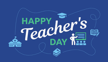 Happy Teacher's Day banner. Vector illustration
