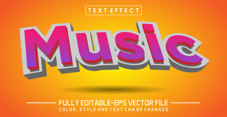 Music text editable style effect