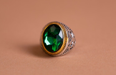 ring with green topaz