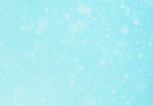 light turquoise snowfall and star background
