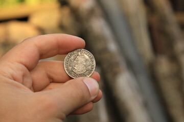 Rare antique european silver coin