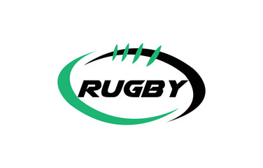 American Football badge logo vector - Rugby logo with white background