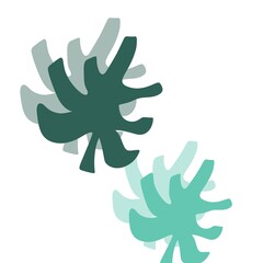 Abstract leaves illustration, Hand-drawn illustration, green decoration