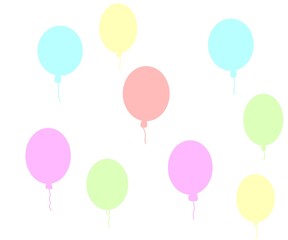 Balloons illustration, Hand-drawn illustration, colorful decoration