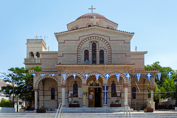 The church of Panagia Giatrissa in Loutraki,Greece. Sunny day with blue sky
