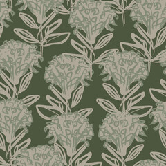 Floral Brush strokes Seamless Pattern Design