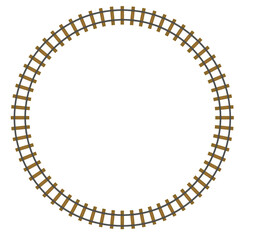 Rail road isolated top view. vector