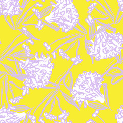 Floral Brush strokes Seamless Pattern Design