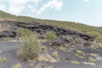 Views of Mount Etna, the active vulcano of Sicily.