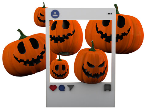 Halloween social media 3d render