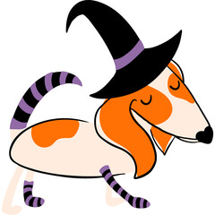 Illustration of cute dog in masquerade costume for Halloween party