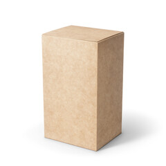 Blank cardboard box for natural or ecological product isolated on an empty background. 3D Rendering