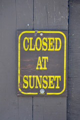 Signage-Closed at Sunset