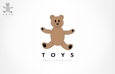 Teddy bear logo. Plush toy.
