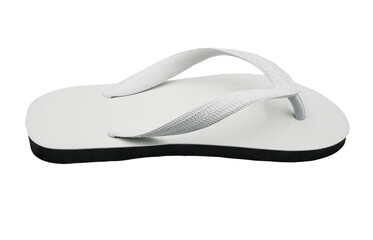white woman rubber flip-flops or flipflop shoe or sandal isolated with transparent background 
