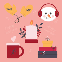 A set of Christmas stickers