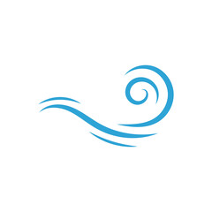wave beach logo design vector illustration template