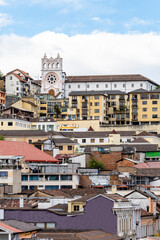Fototapeta na wymiar street view of quito old town, ecuador