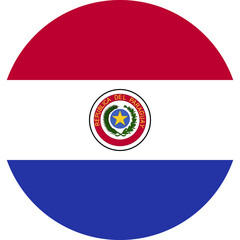 Obraz premium Circle flag vector of Paraguay