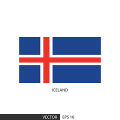 Fototapeta premium Iceland square flag on white background and specify is vector eps10.