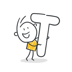 Strichfiguren / Strichmännchen: Buchstabe T. (Nr. 771)