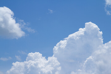 Naklejka na ściany i meble background and texture of sky and white clouds 