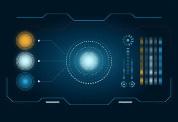 Abstract Technology Sci fi Hologram Frame Template Design