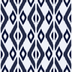 Ikat seamless pattern as cloth, curtain, textile design, wallpaper, surface texture background. vector eps10