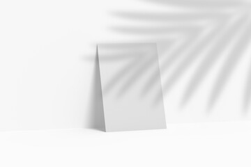 Blank sheet of paper for brochure mockup with shadow layers on white background