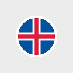 Iceland flag. The Icelandic flag, a red cross with a white border on a blue background. Symbol of the Republic of Iceland.